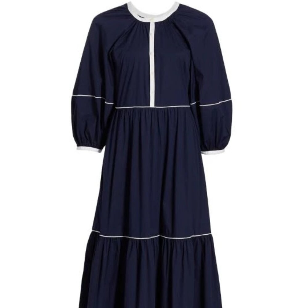 Staud black/White Demi Dress Puff Sleeve XS